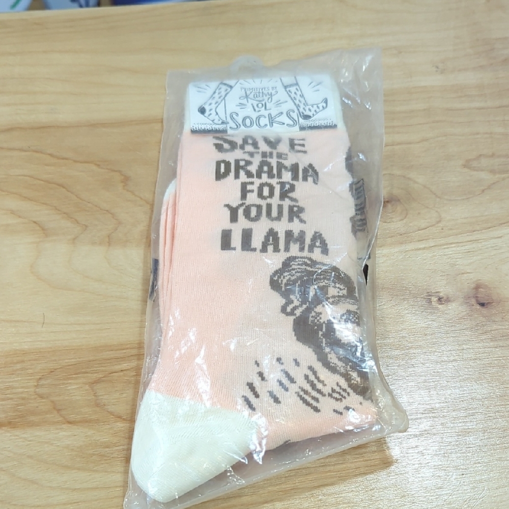 Primitives by Kathy Llama Socks - Peach and Cream